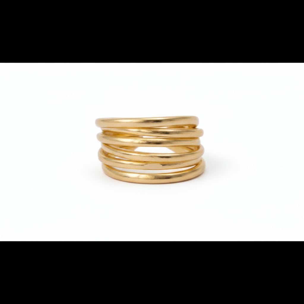 Golden Spiral Band Brass Ring – Minimal Layered Statement