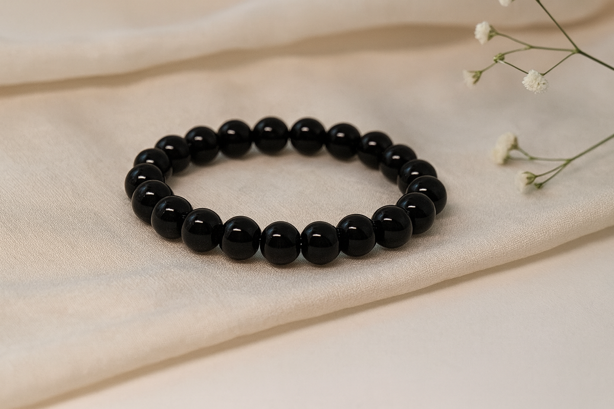 Natural Black Obsidian Protection Bracelet – Strength, Grounding & Energy Shield