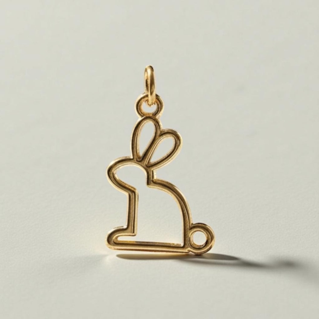 Golden Bunny Brass Pendant – Symbol of Joy, Luck & New Beginnings 🐇✨