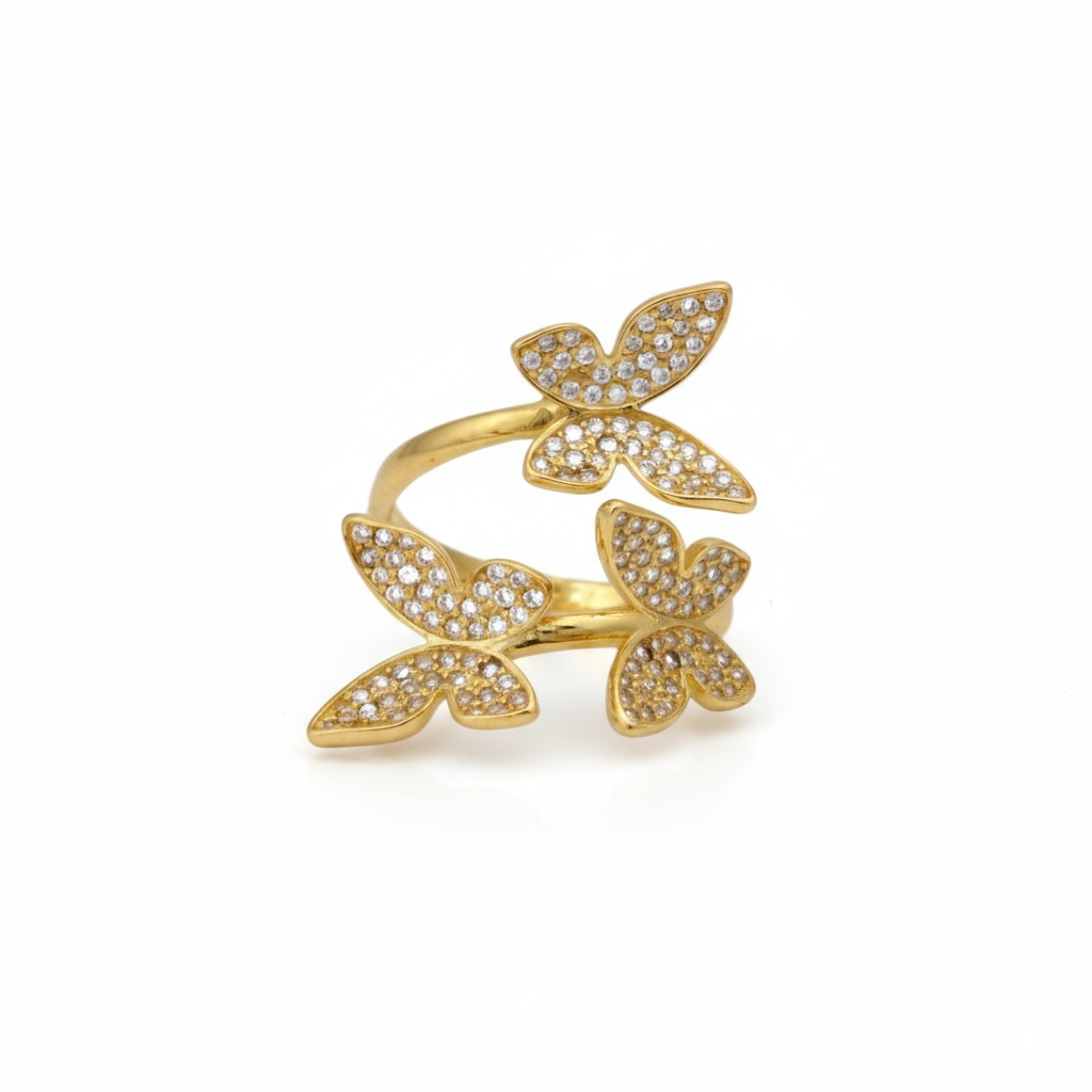 Butterfly Bloom Brass Ring – Sparkling Flight of Elegance & Freedom 🦋✨
