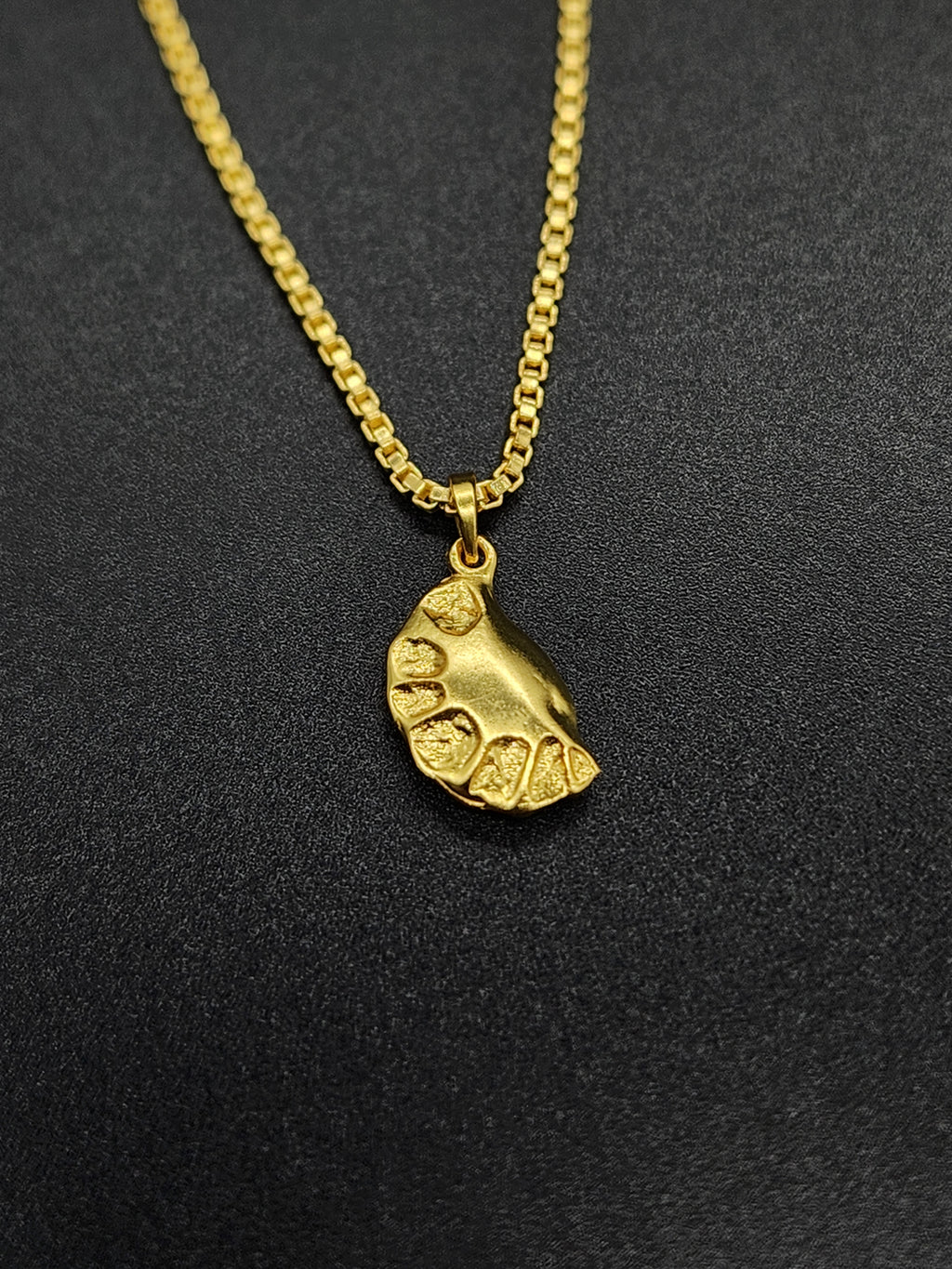 Abstract Brass Pendant Necklace – Handmade Gold-Tone Organic Nugget Jewellery for Women & Men