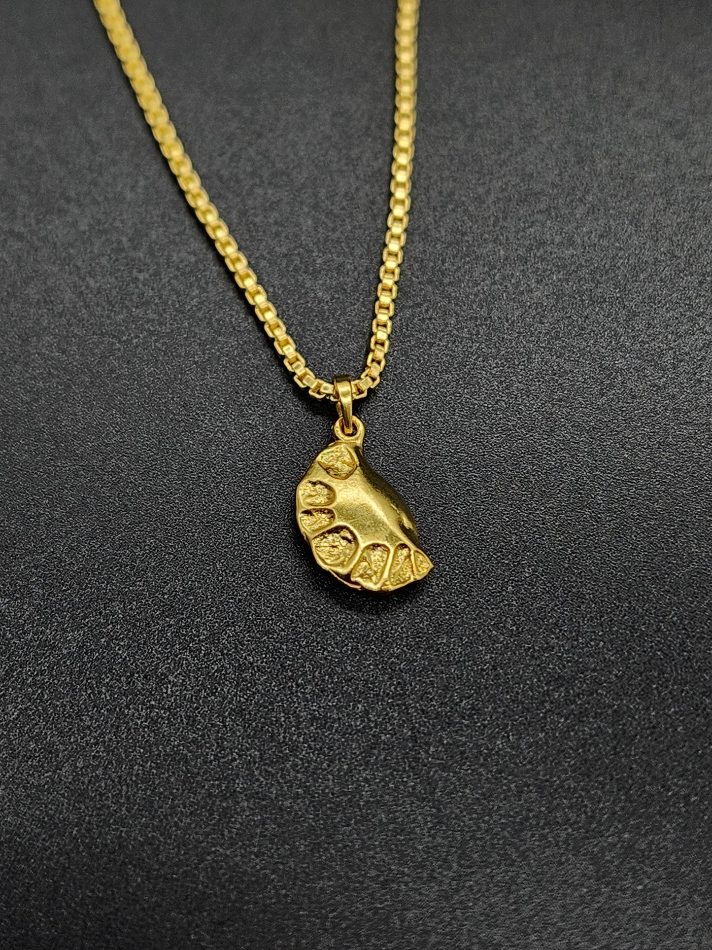 Abstract Brass Pendant Necklace – Handmade Gold-Tone Organic Nugget Jewellery for Women & Men