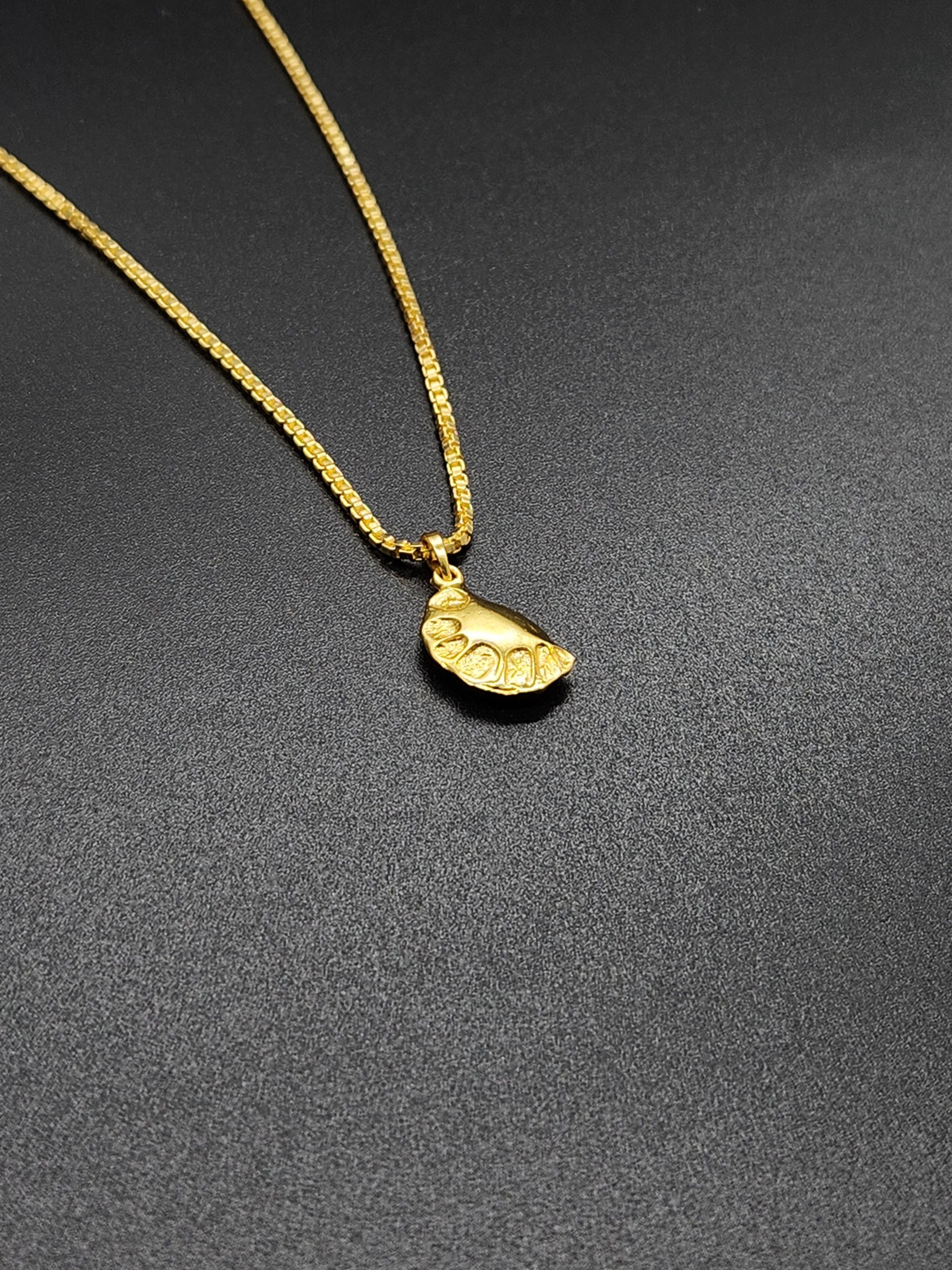 Abstract Brass Pendant Necklace – Handmade Gold-Tone Organic Nugget Jewellery for Women & Men