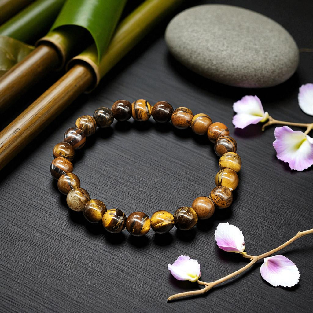 Natural Tiger’s Eye Gemstone Bracelet - Confidence, Protection & Success