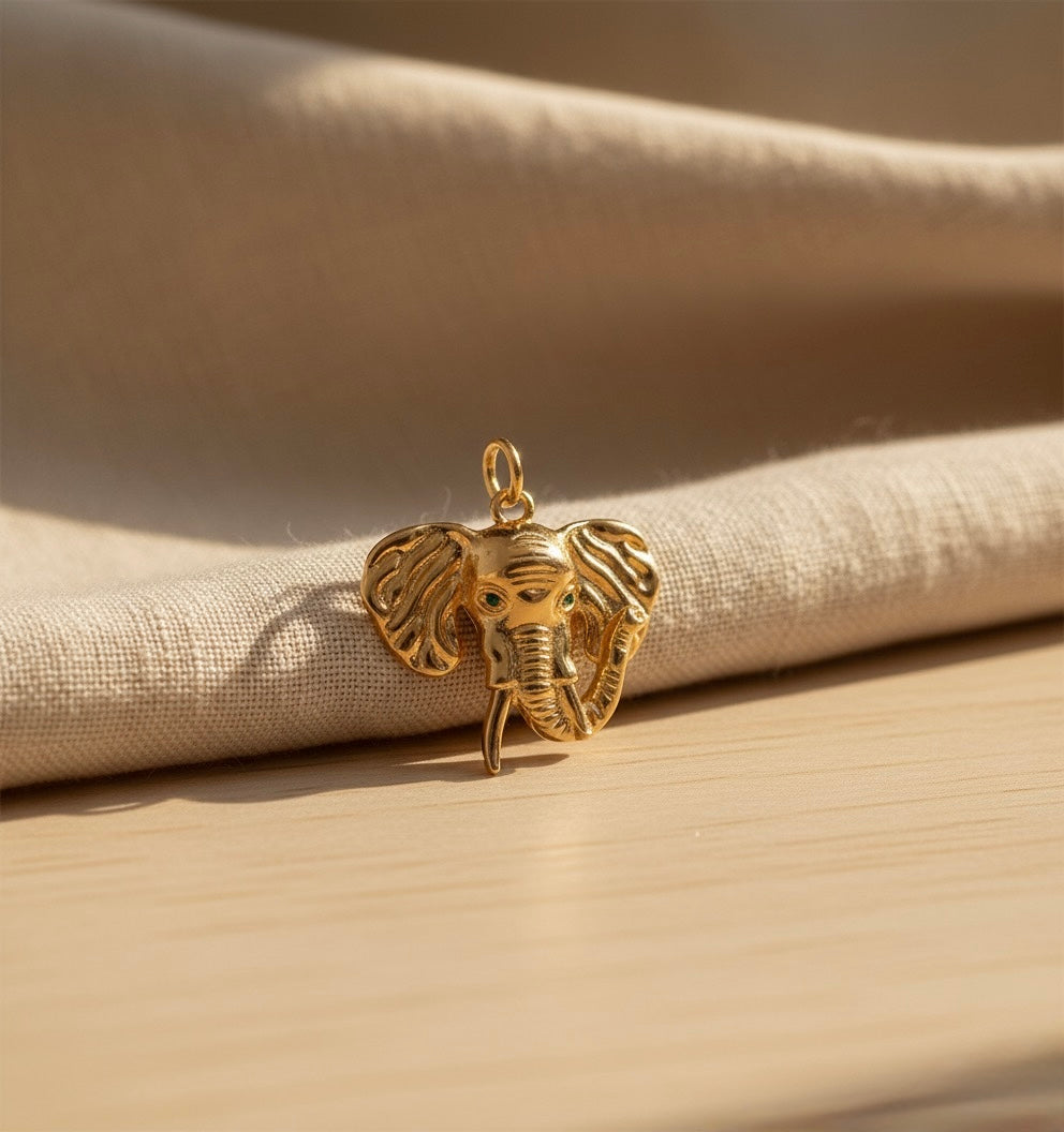 Majestic Elephant Brass Pendant – Symbol of Strength & Wisdom