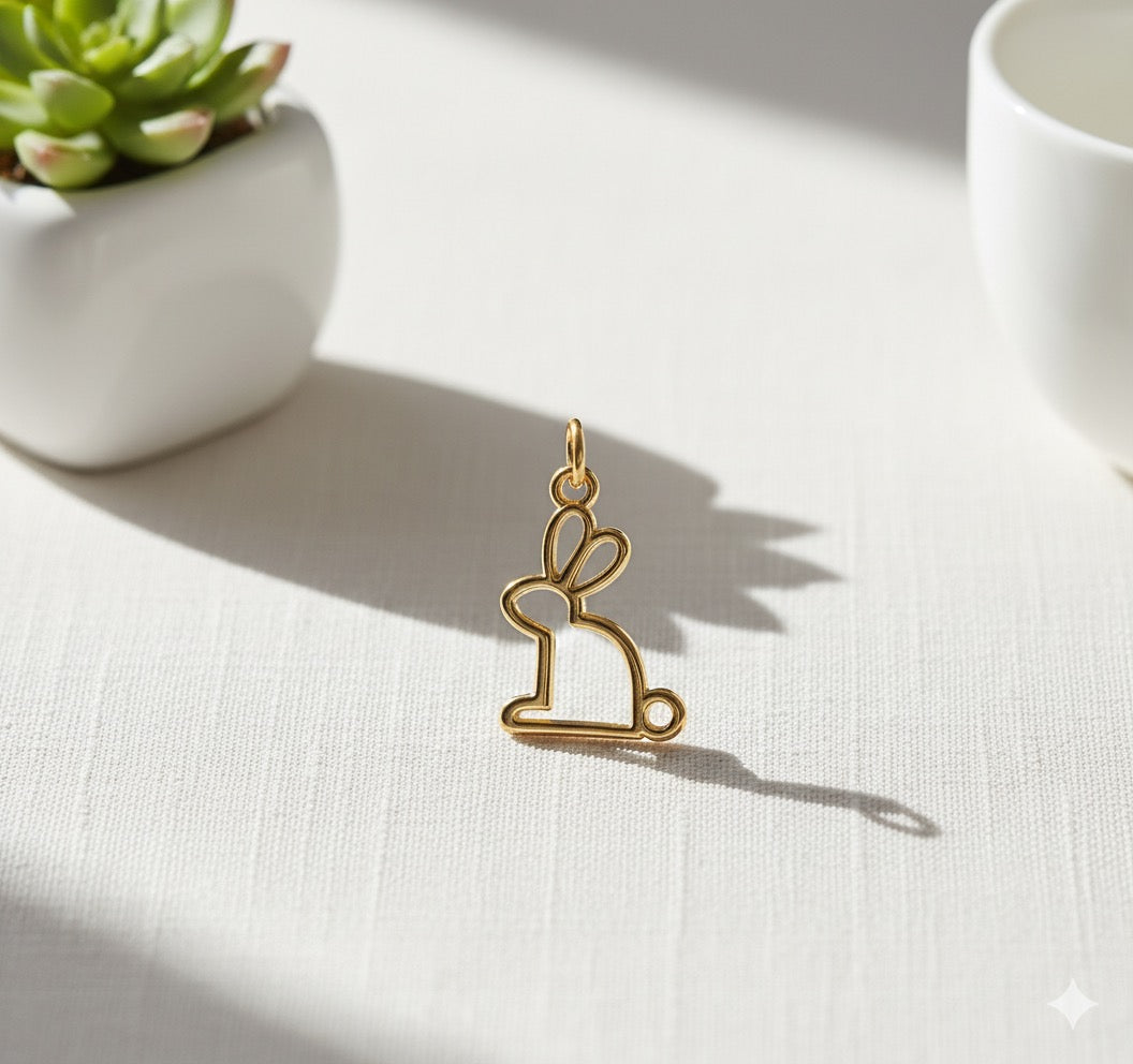 Golden Bunny Brass Pendant – Symbol of Joy, Luck & New Beginnings 🐇✨