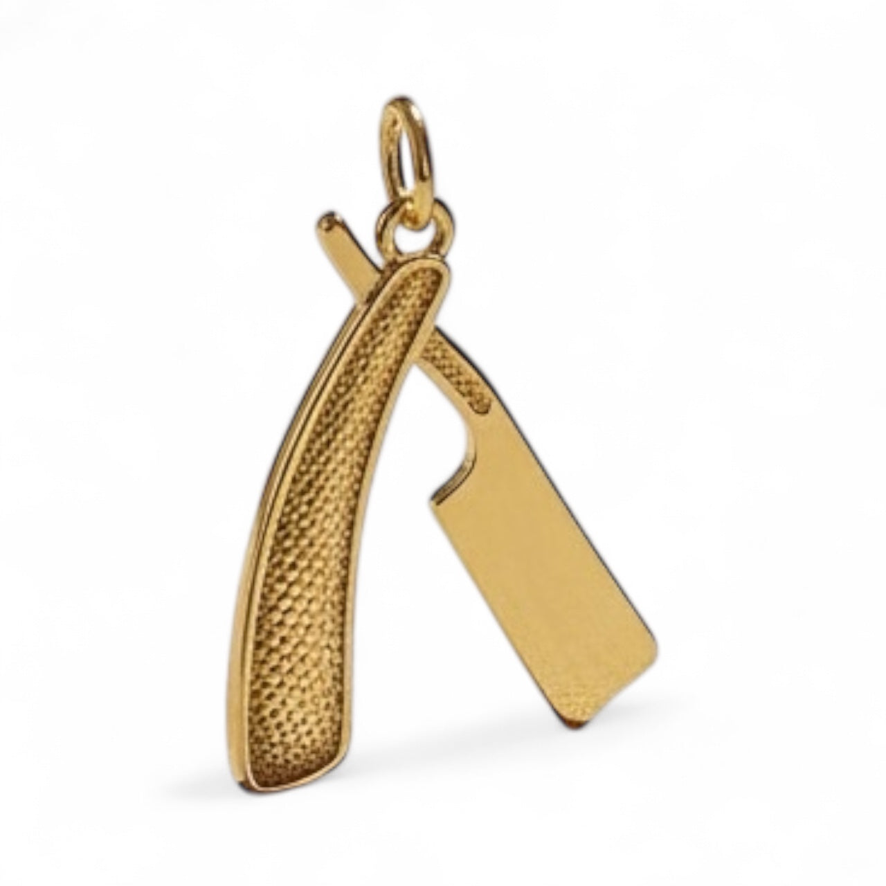 Golden Razor Brass Pendant – Bold Vintage Charm for the Fearless Soul ⚡🪒