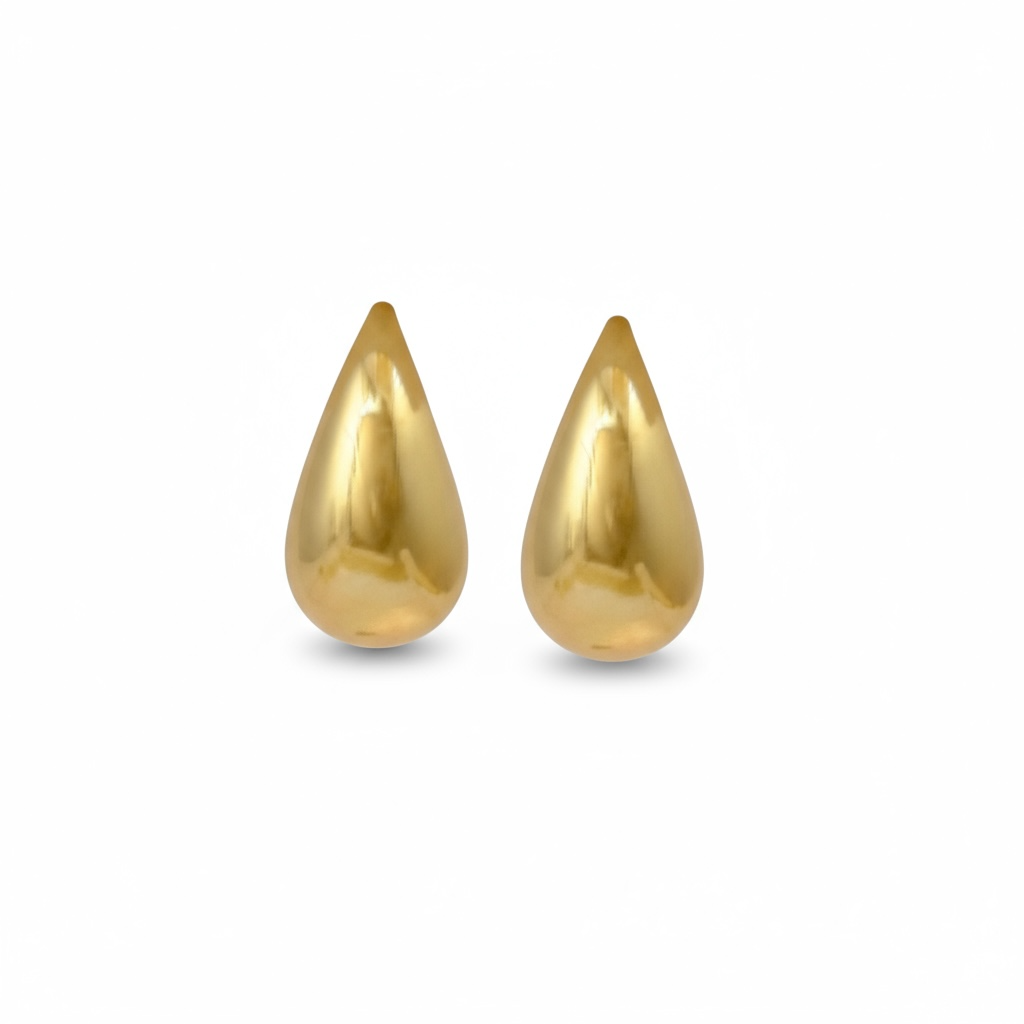 Golden Teardrop Brass Earrings – Classic Elegance in Minimal Form