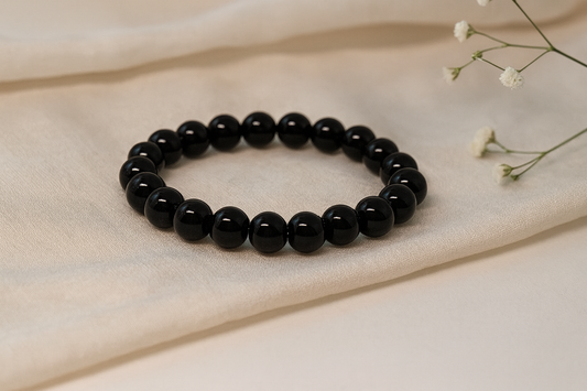Natural Black Obsidian Protection Bracelet – Strength, Grounding & Energy Shield