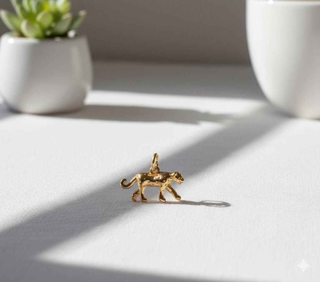 Golden Panther Brass Pendant – Symbol of Power, Grace & Fierce Elegance 🐆✨