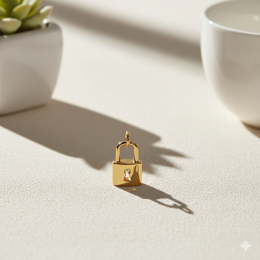 Golden Lock Brass Pendant – Symbol of Love, Mystery & Timeless Strength 🔒✨