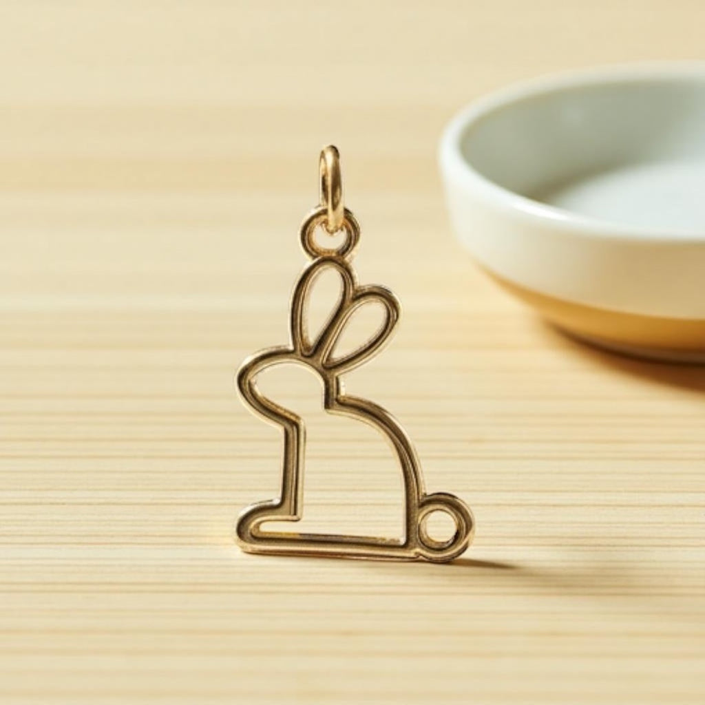 Golden Bunny Brass Pendant – Symbol of Joy, Luck & New Beginnings 🐇✨