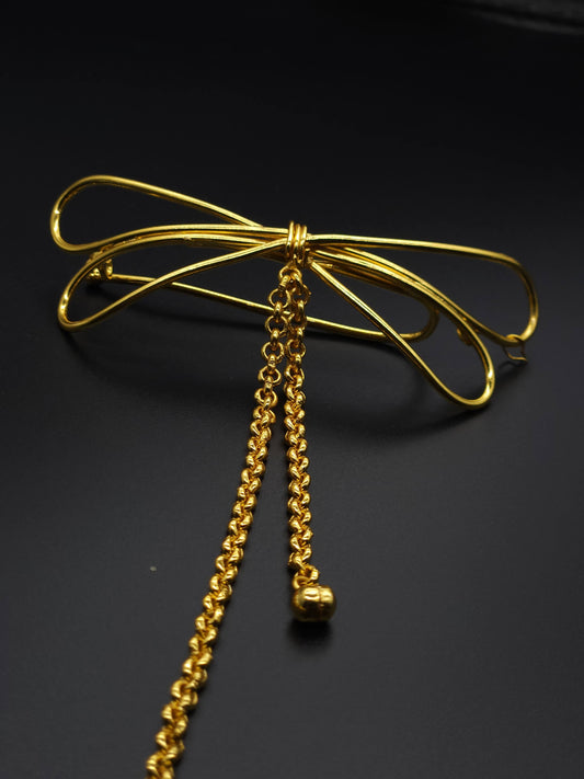 Bow Brass Hair Clip – Elegant Minimal Statement Accessory