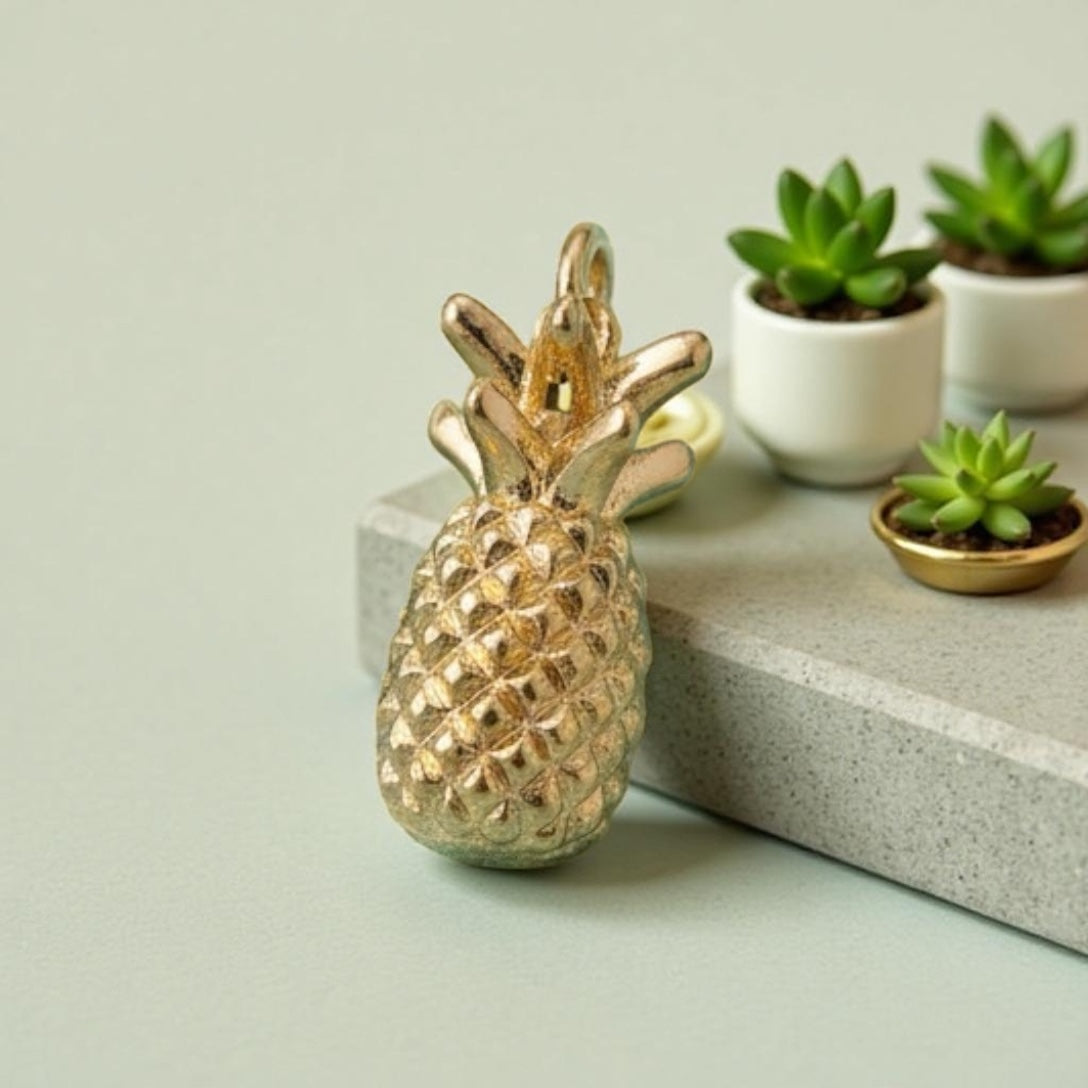 Golden Pineapple Brass Pendant – Symbol of Warmth, Positivity & Tropical Luxury 🍍✨