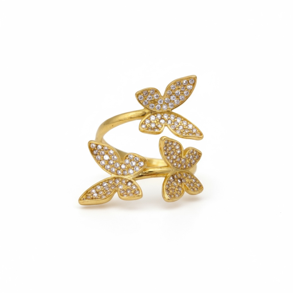 Butterfly Bloom Brass Ring – Sparkling Flight of Elegance & Freedom 🦋✨