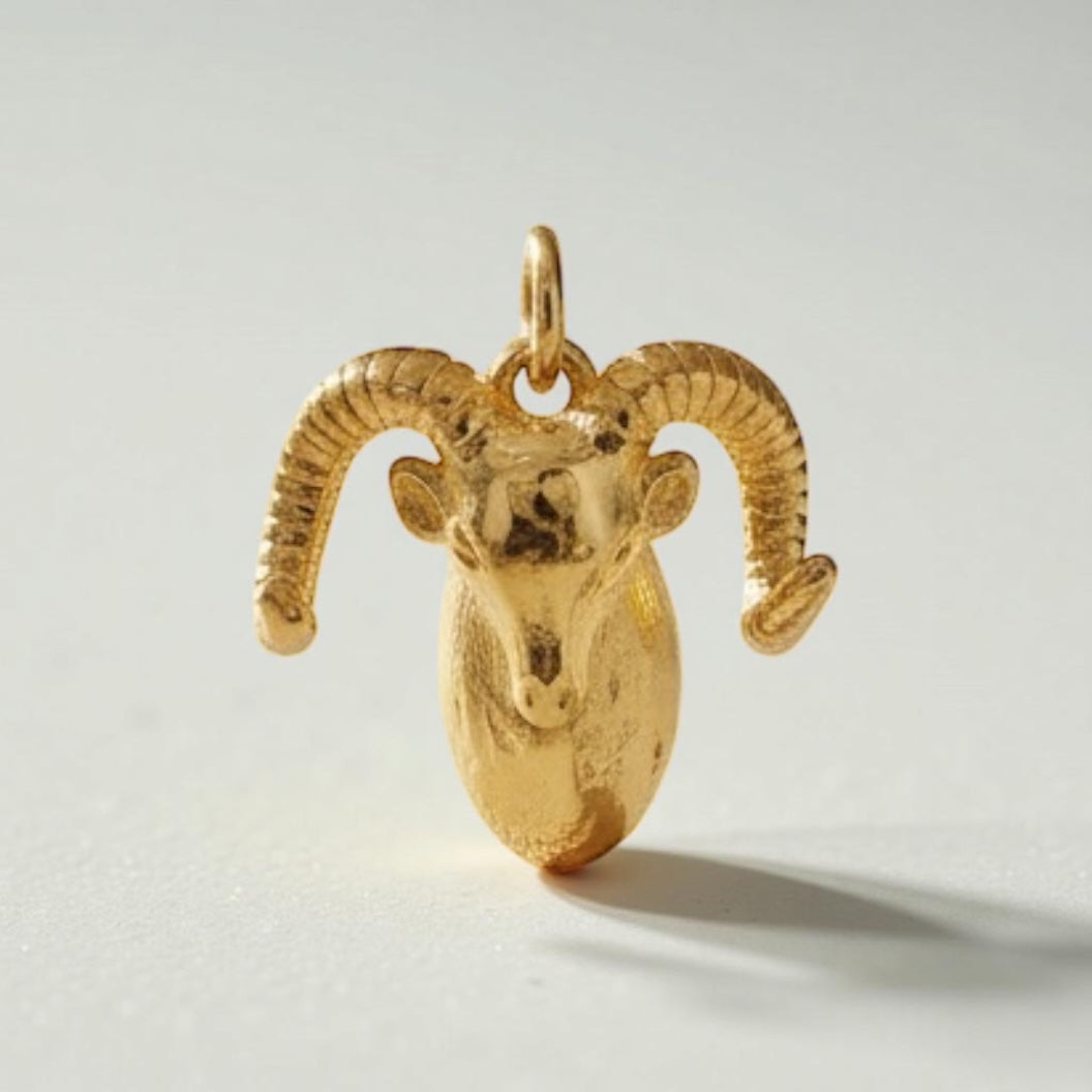 Golden Ram Brass Pendant – Symbol of Strength, Determination & Leadership 🐏✨