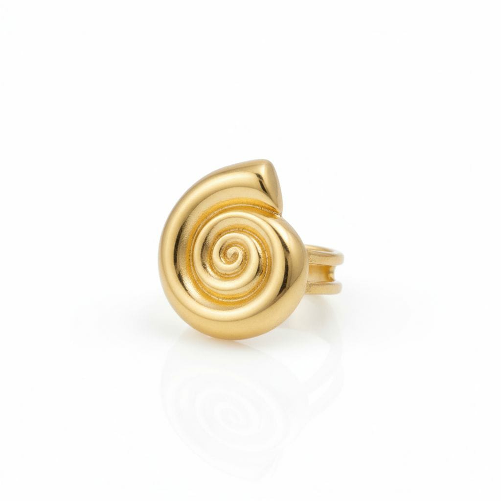 Golden Spiral Brass Adjustable Ring – Inspired by Nature & Balance