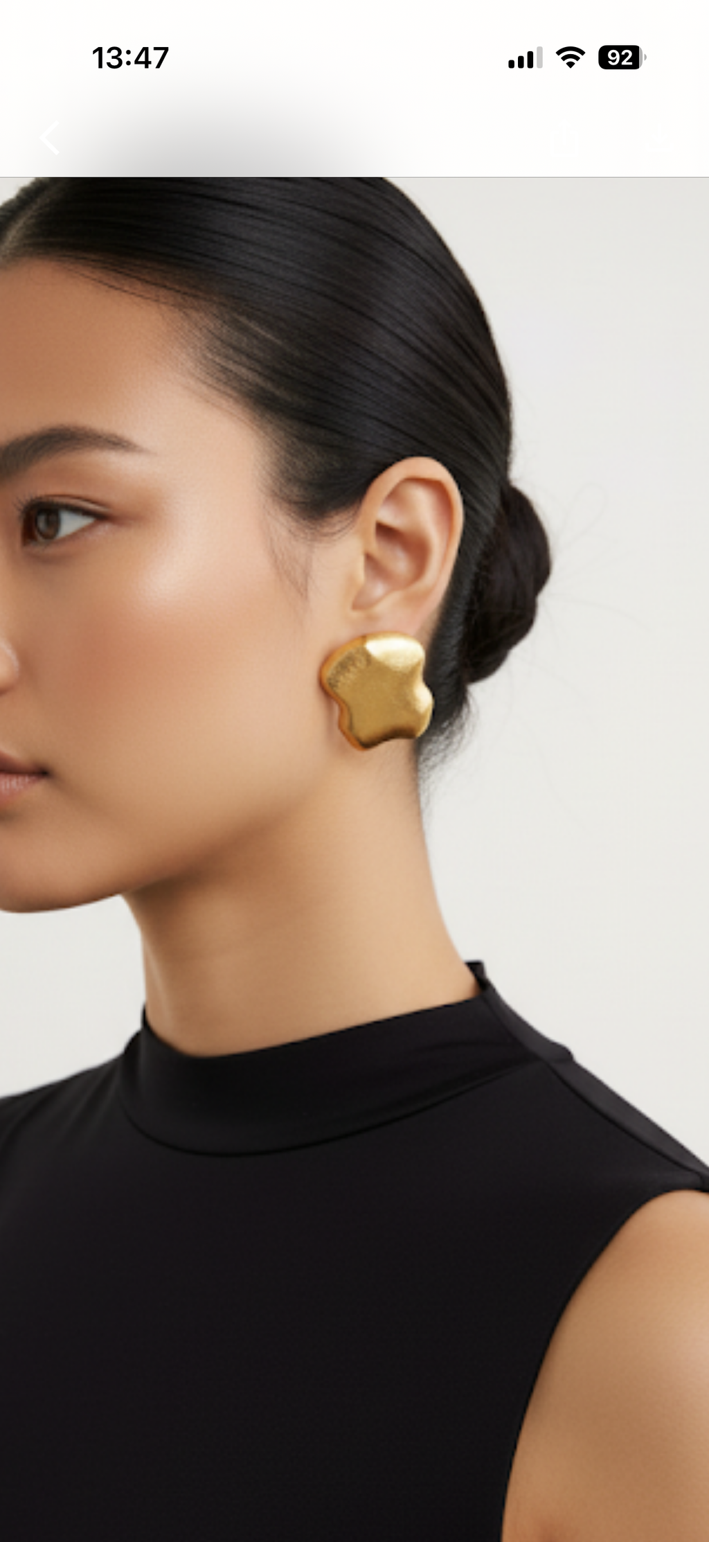 Molten Gold Brass Stud Earrings – Bold Minimalist Statement