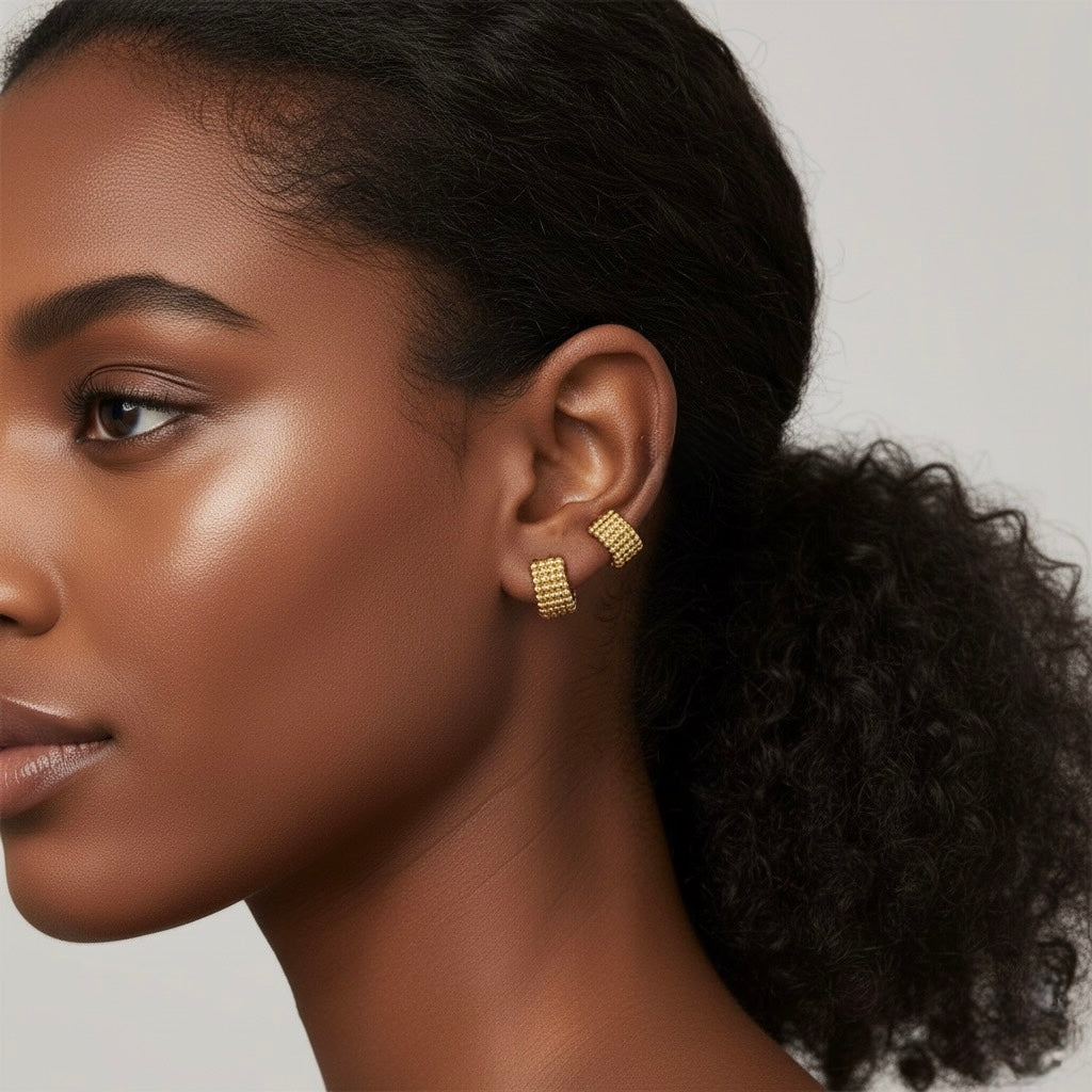 Golden Dune Brass Ear Cuffs – Textured Elegance for Effortless Style ✨🌾