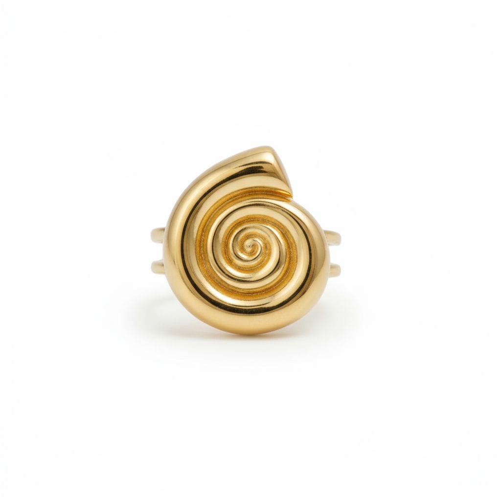 Golden Spiral Brass Adjustable Ring – Inspired by Nature & Balance