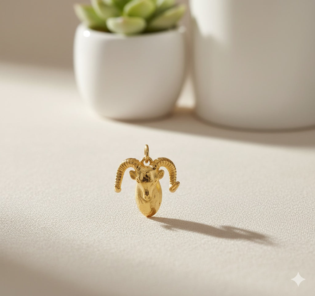 Golden Ram Brass Pendant – Symbol of Strength, Determination & Leadership 🐏✨