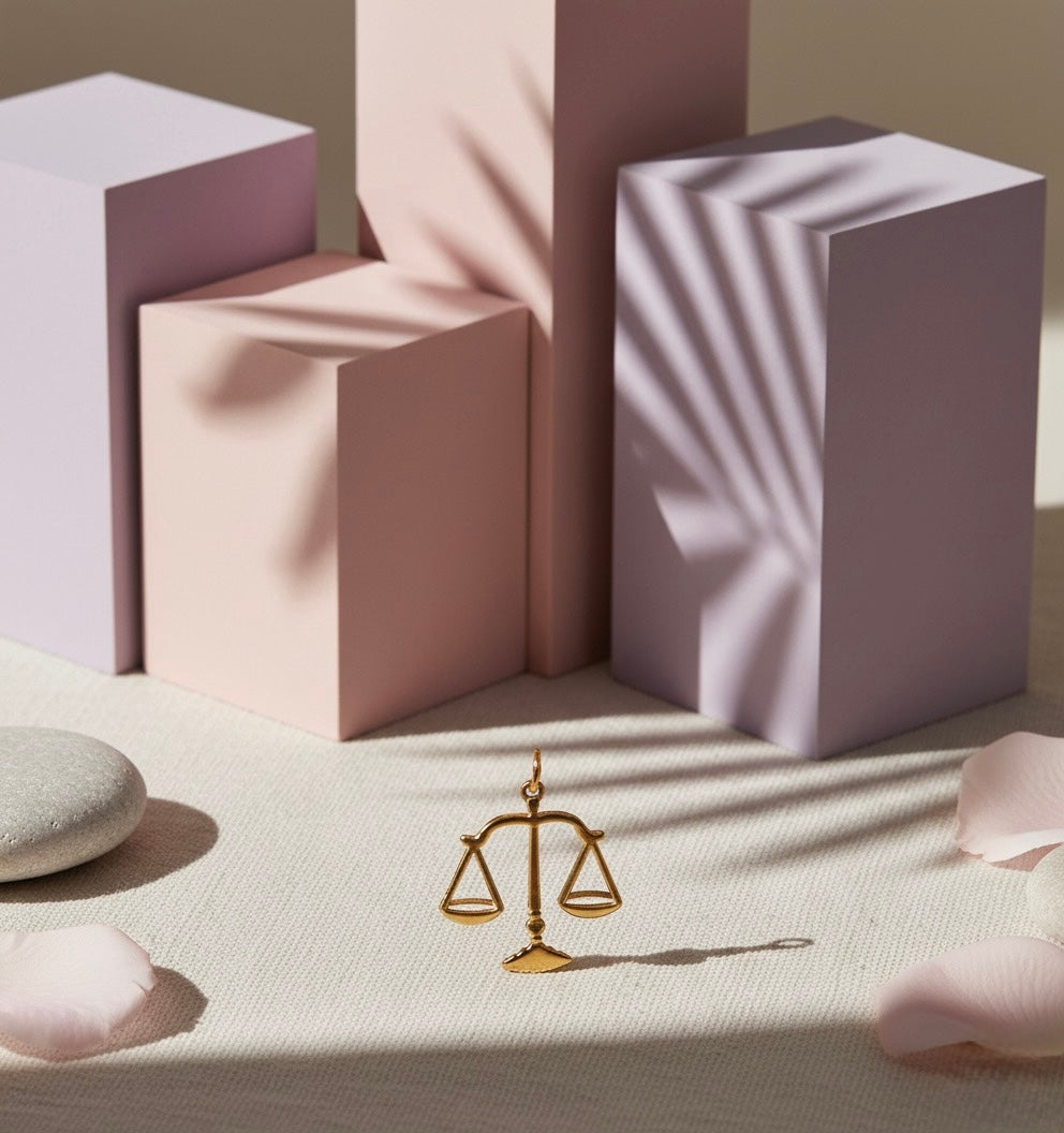 Golden Justice Scale Brass Pendant – Symbol of Balance & Truth