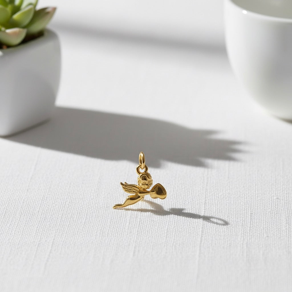 Golden Cupid Brass Pendant – Symbol of Love, Hope & Divine Connection 💛✨