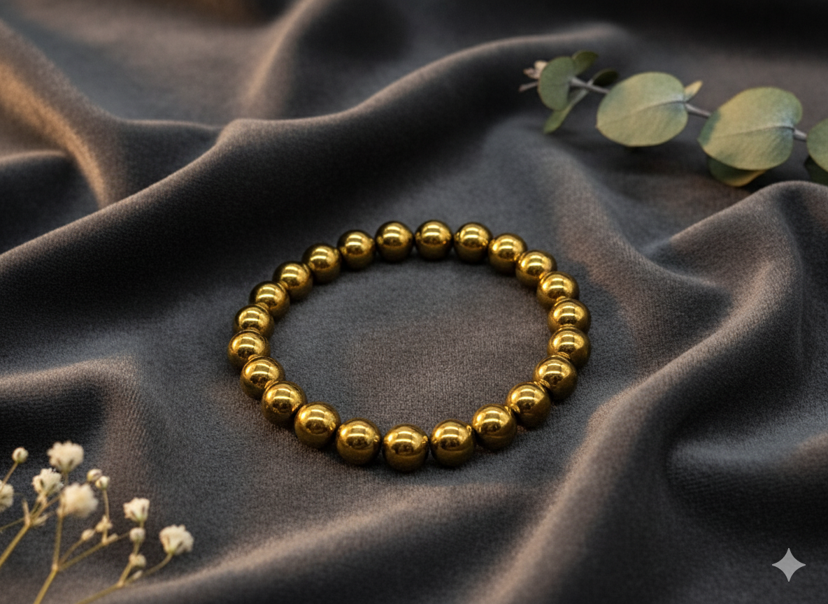 Golden Pyrite Bracelet – Power, Protection & Bold Elegance