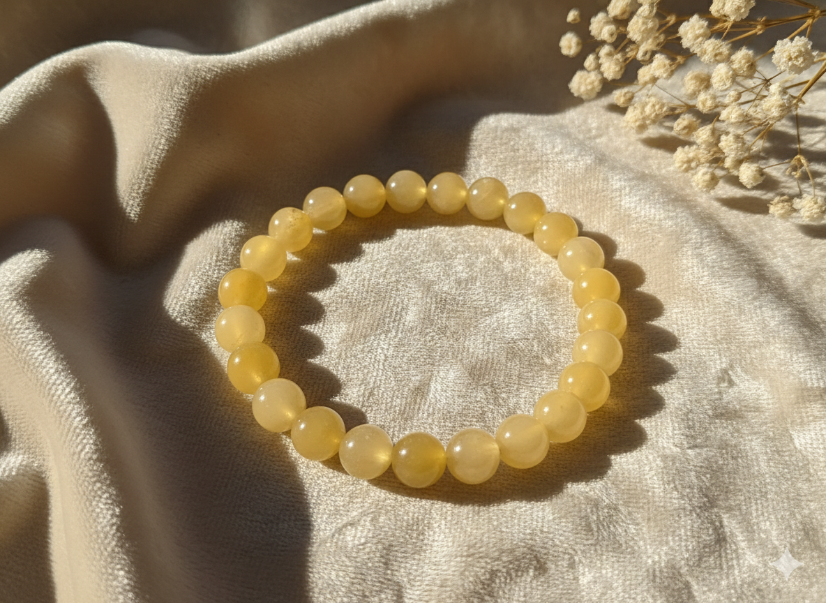 Natural Yellow Kalcite Beaded Bracelet – Energy, Optimism & Confidence