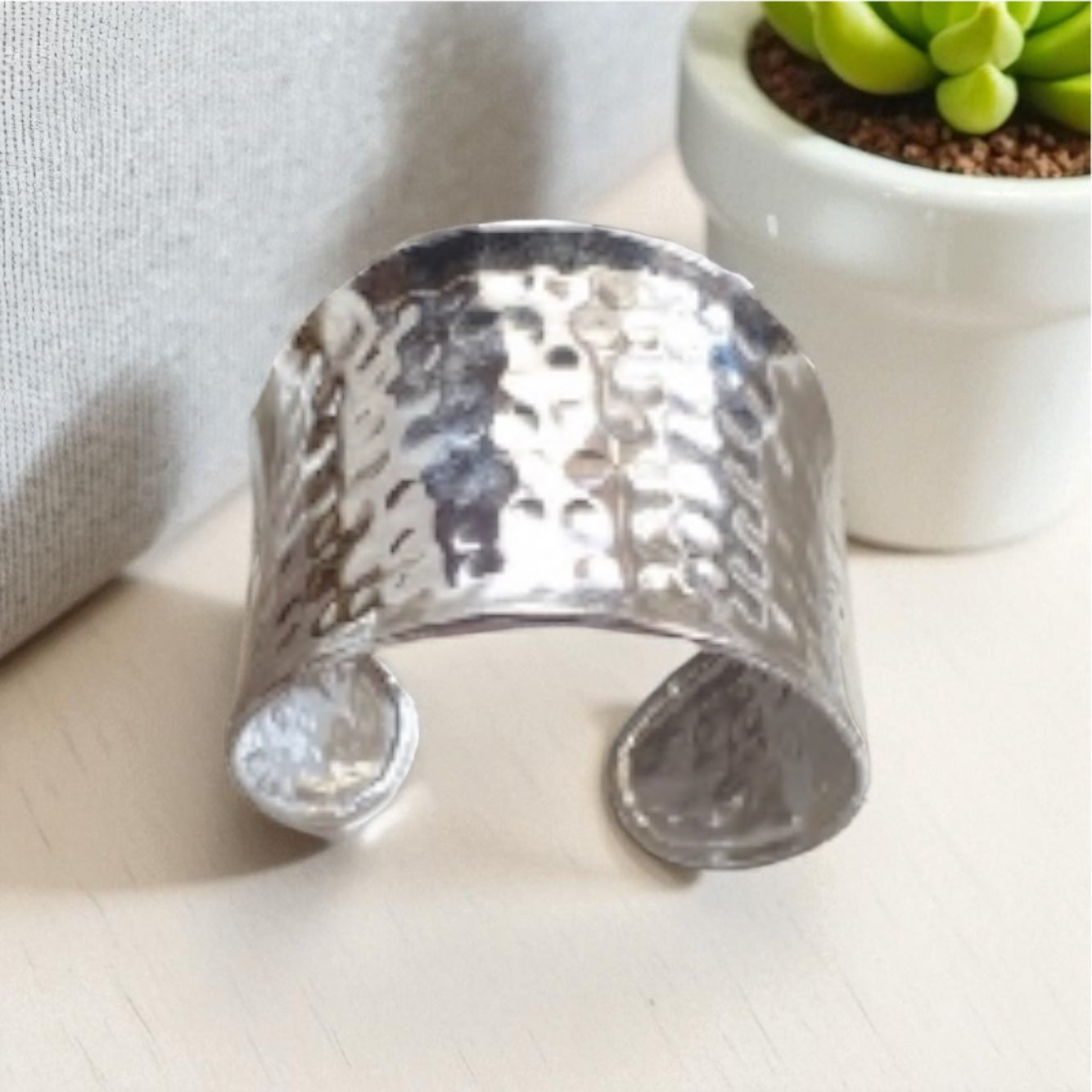 Handcrafted Hammered Brass Cuff Bracelet – Bold Statement Jewelry