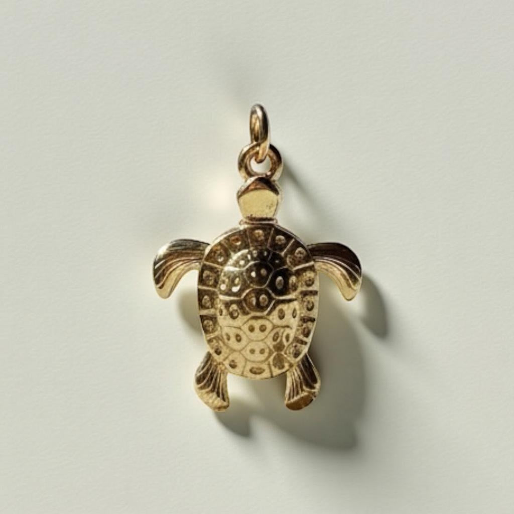 Golden Turtle Brass Pendant – Symbol of Longevity, Prosperity & Protection 🐢✨