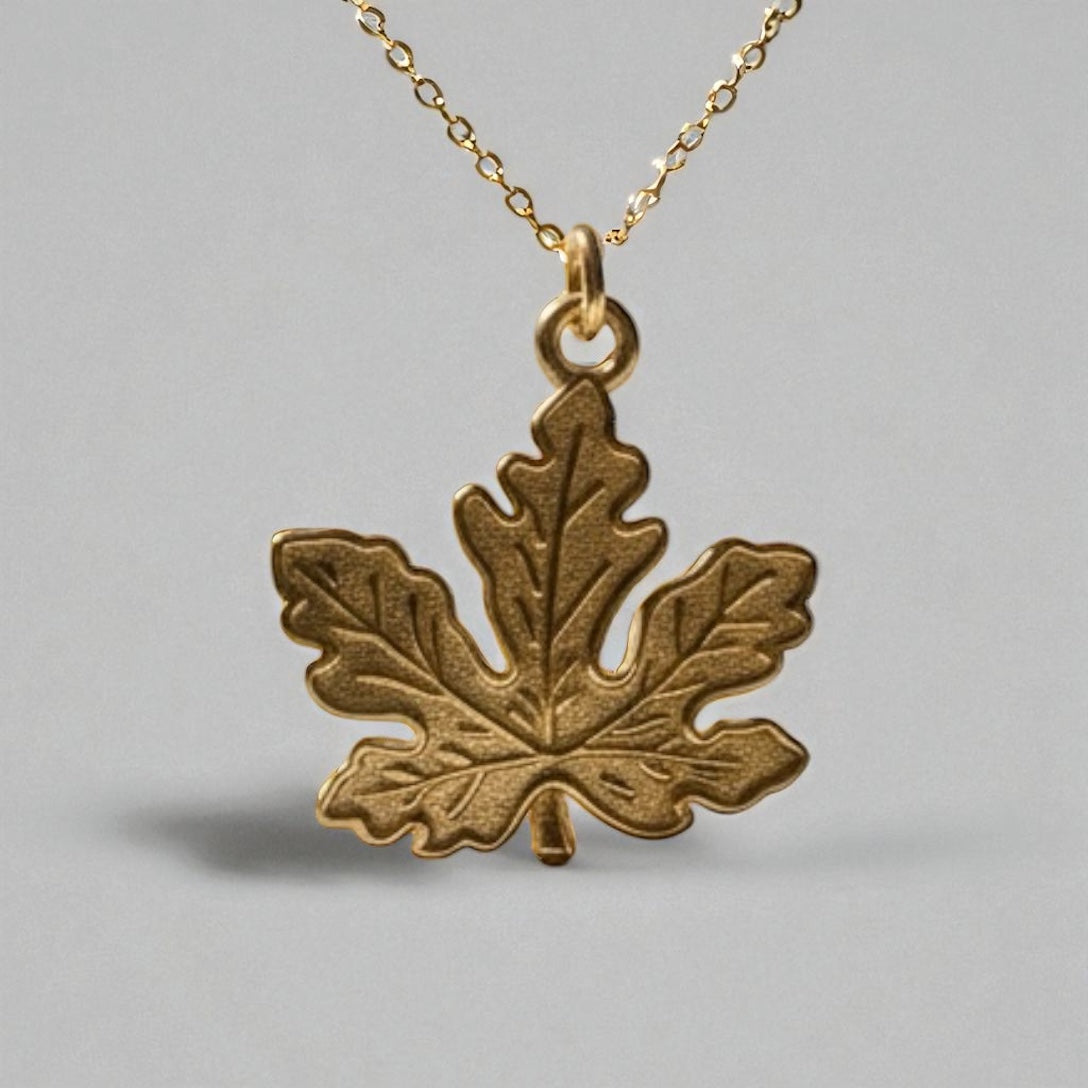 Golden Maple Leaf Brass Pendant – Symbol of Growth, Renewal & Timeless Elegance 🍃