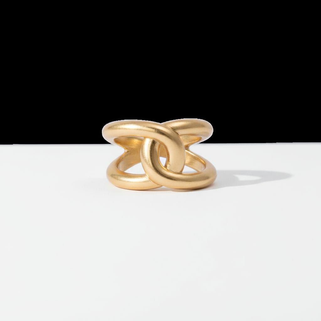 Golden Knot Adjustable Brass Ring – Symbol of Unity & Elegance