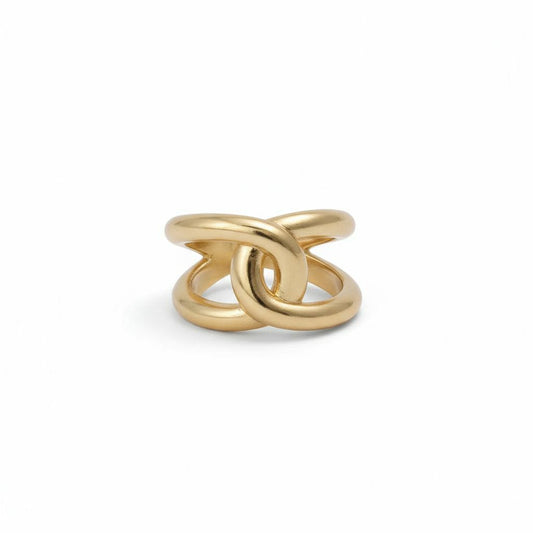Golden Knot Adjustable Brass Ring – Symbol of Unity & Elegance