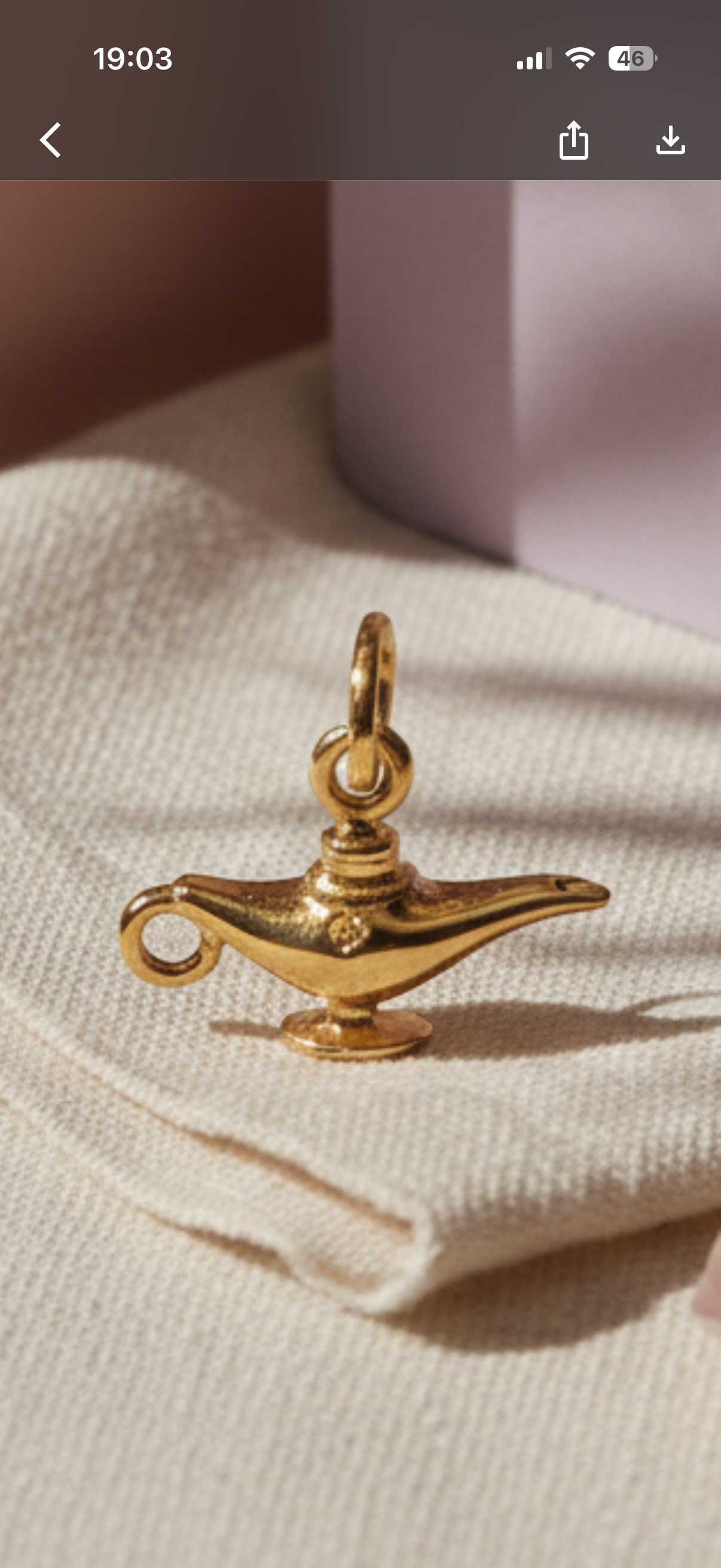 Golden Magic Lamp Brass Charm – Vintage Wish Pendant
