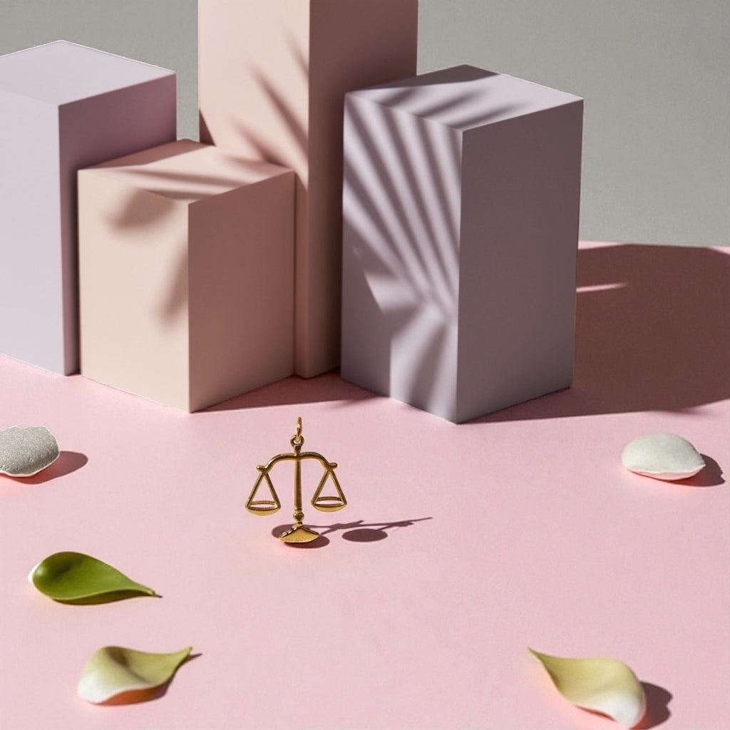 Golden Justice Scale Brass Pendant – Symbol of Balance & Truth