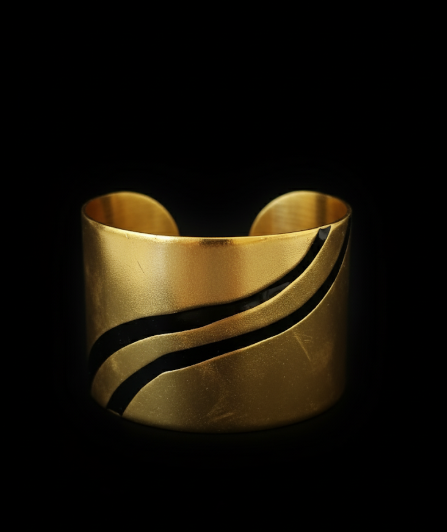 Bold Brass Cuff Bracelet – Wide Gold-Tone Adjustable Statement Jewellery for Women