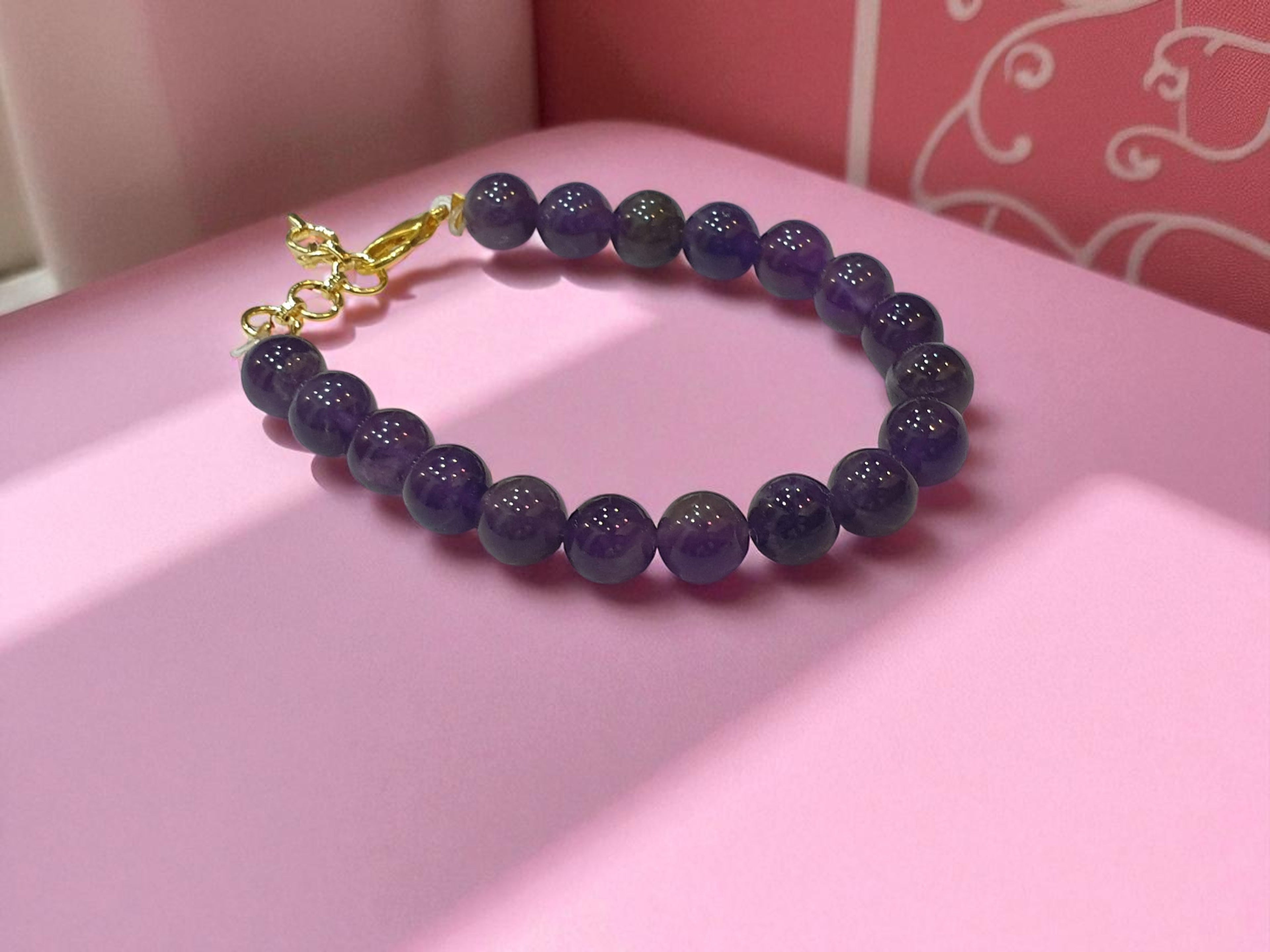 Natural Amethyst Gemstone Bracelet – Healing & Protection